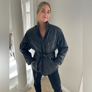 Belted Leather Jacket